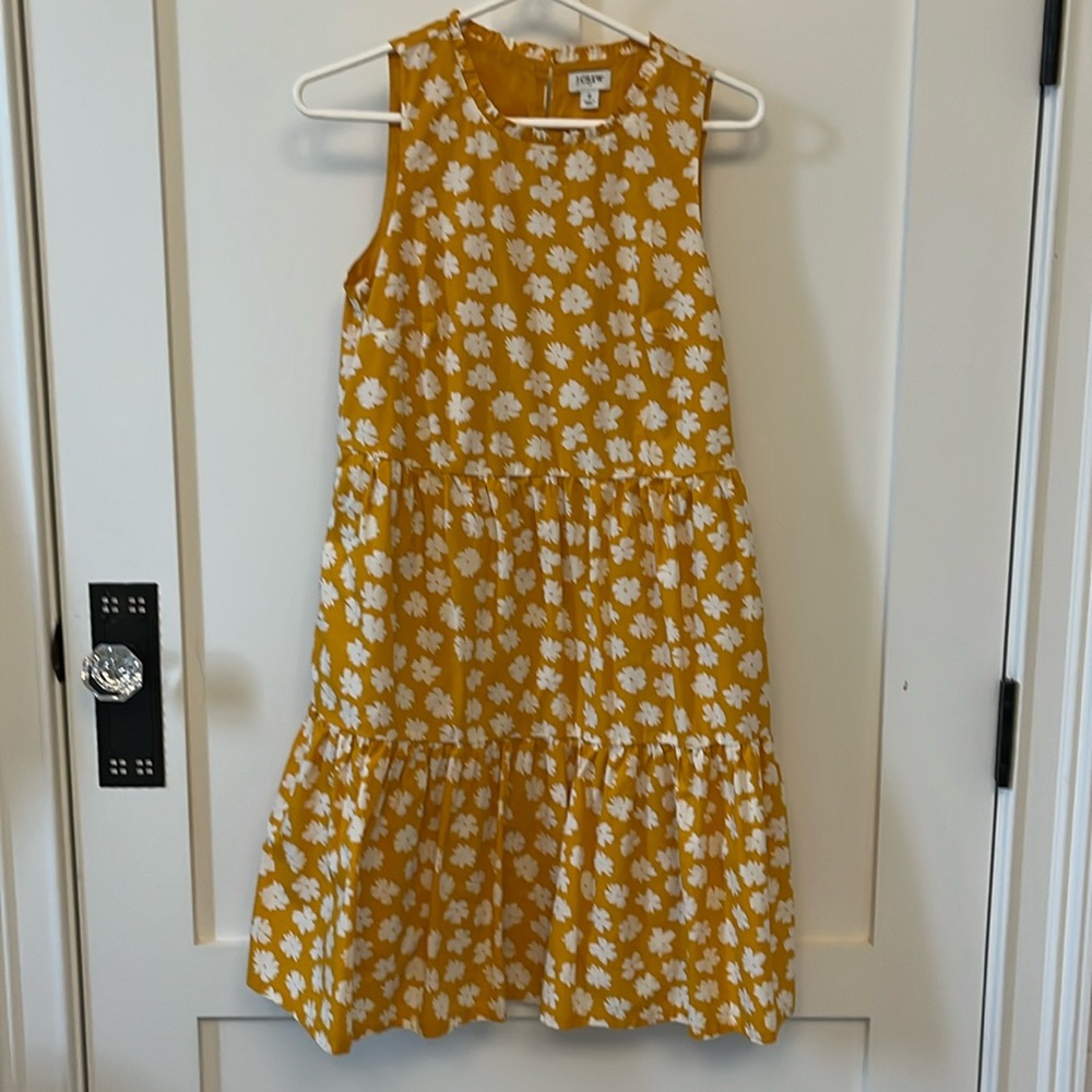Yellow Three Tiered J Crew Dress, size 2.